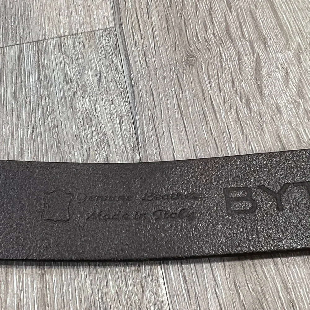 Men’s BYTOM Made in Italy Genuine Leather 38W Brown Belt Thick Wide Classic Belt